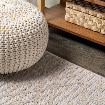 Ararat High-low Pile Moroccan Diamond Modern Indoor/outdoor Area Rug